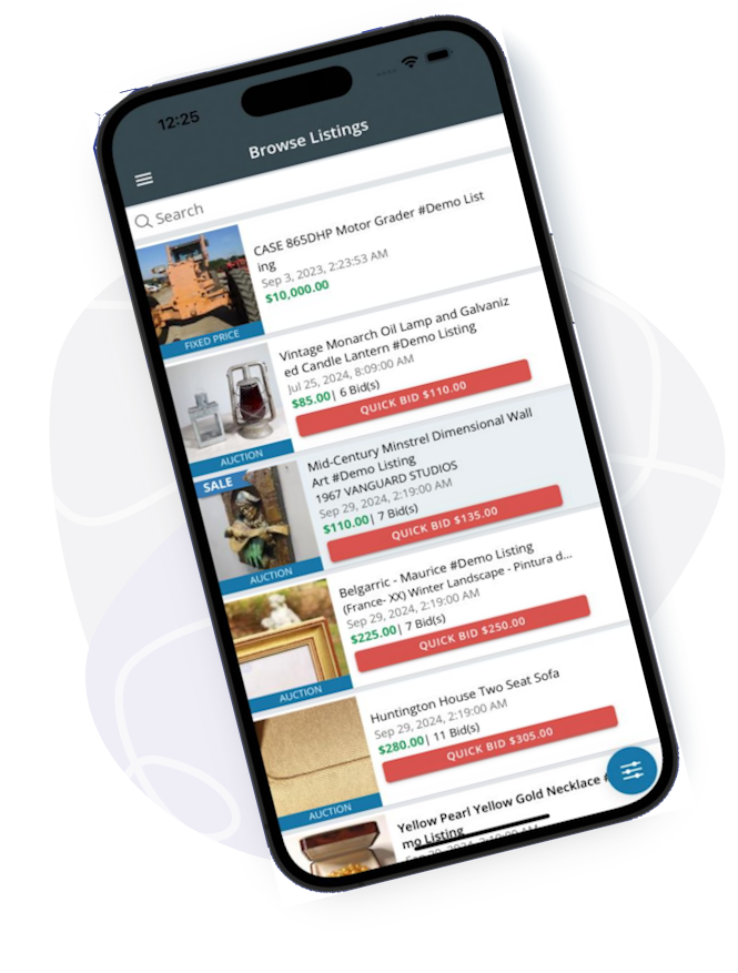 Real-time bidding, push notifications and seamless mobile bidding experience